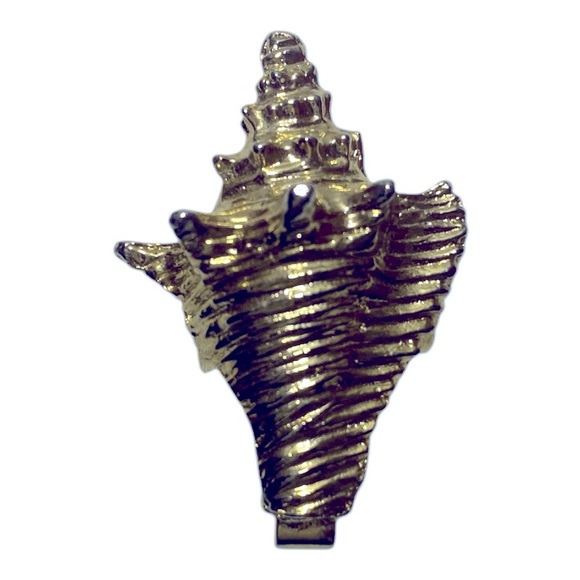 Gold Tone Conch Shell Belt Buckle - Picture 1 of 4
